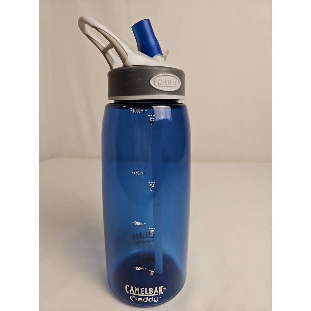 CamelBak Eddy 33 oz Blue Water Bottle Flip Straw BPA-Free Reusable